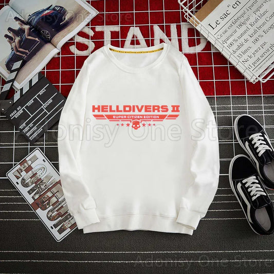 Helldivers White Sweater - Super Citizen Edition