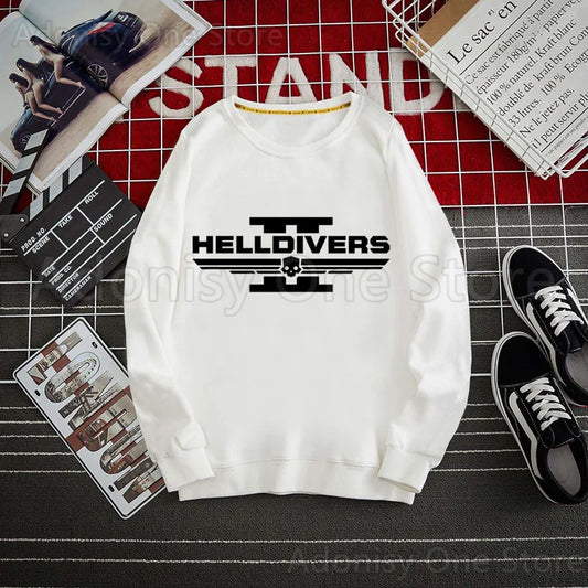 Helldivers White Sweater - Helldivers 2 Logo